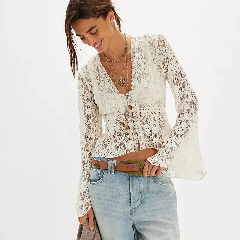 NWT Free People Whispering Love Lace Top